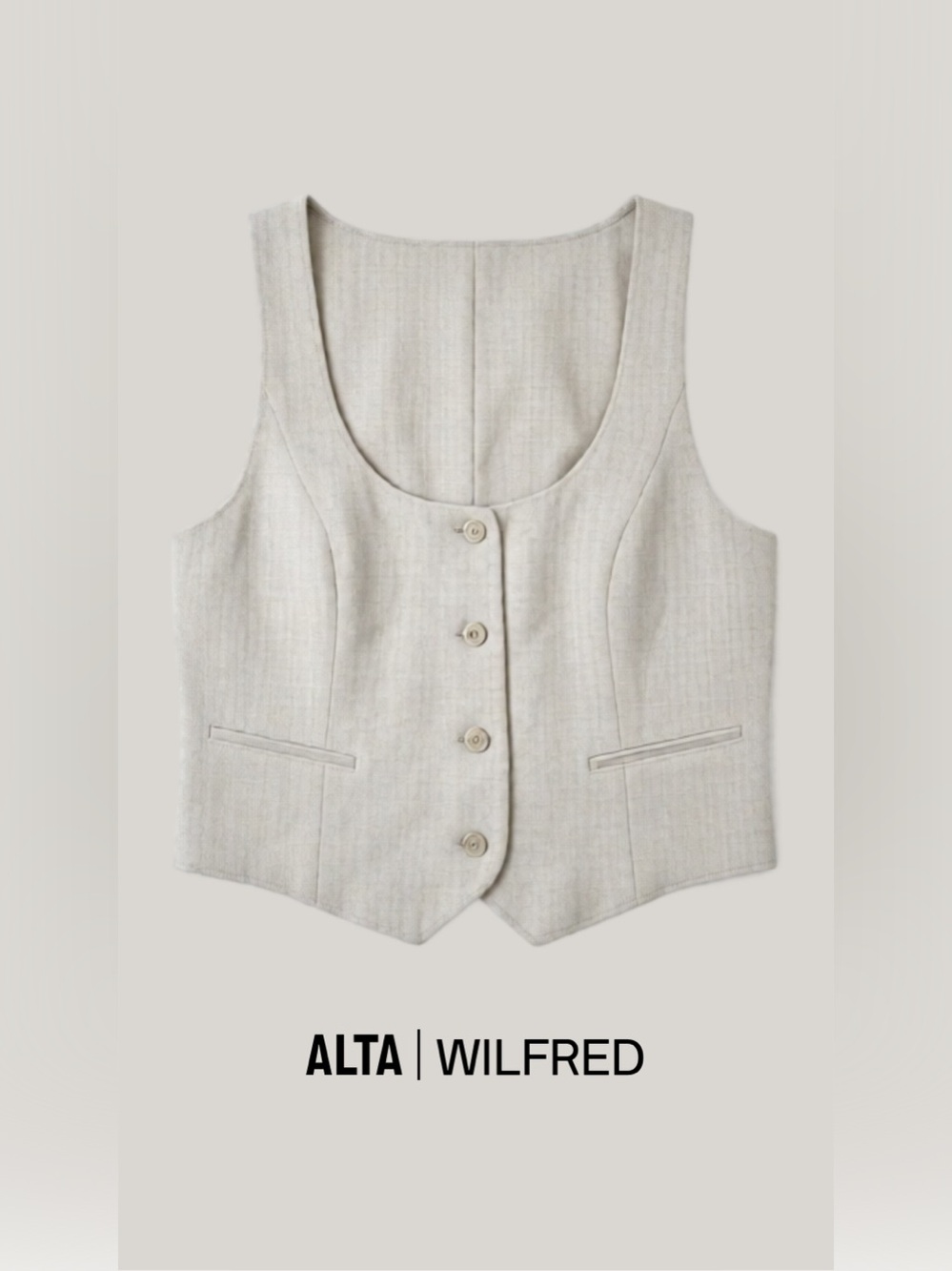 Wilfred Dove-Gray Button-Front Blouse - Picture 1 of 4